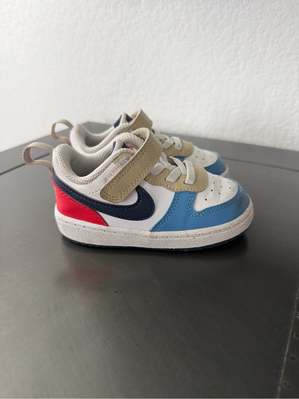 Nike Kids White, Blue, Red & Navy Velcro Sneakers